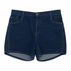 Short jeans feminino azul-escuro