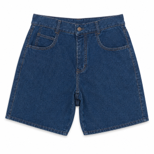 Short jeans feminino azul-escuro