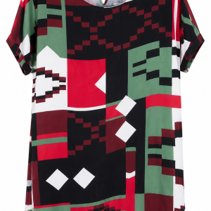 Blusa estampada geométrica