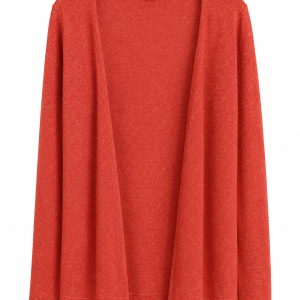 Cardigan feminino vermelho com brilho