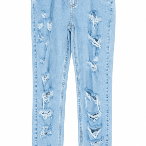 Calça jeans feminina destroyed tamanho