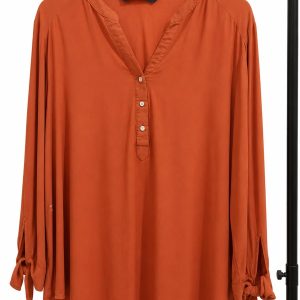 Blusa feminina social na cor terracota